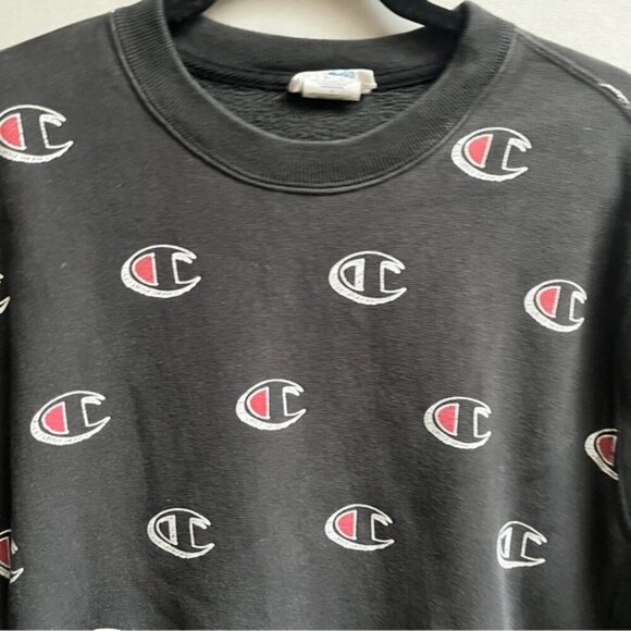 Champion Reverse Weave thick cotton crewneck logo mural sweatshirt Sz M - Picture 4 of 8